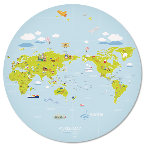 WORLD MAP ver.Circle (blue)